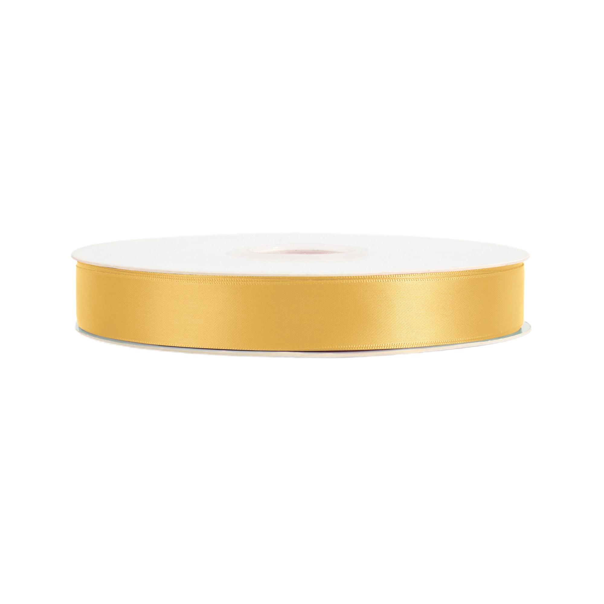 LaRibbons 7/8" Gold Single Face Satin Ribbon, 100 Yard