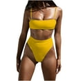 thumbnail image 2 of QUNYINEY Sexy Bikini Sets for Women Solid High Waisted String Swimsuits Tummy Control Triangle Swimsuit Sets, 2 of 6