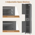 thumbnail image 3 of Space Saving Bathroom Cabinet, 66" Tall Narrow Storage Organizer with Adjustable Shelves, Multi-Functional Freestanding Cabinet for Bathroom, Kitchen, 3 of 6
