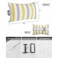 thumbnail image 3 of Pack of 4 Outdoor Lumbar Pillow Covers 11x16 Inch, Yellow Grey Stripe Waterproof Throw Pillow Covers Set, Modern Farmhouse Vertical Striped Indoor&Outdoor Decorative Cushion Cases for Patio Porch Car, 3 of 7