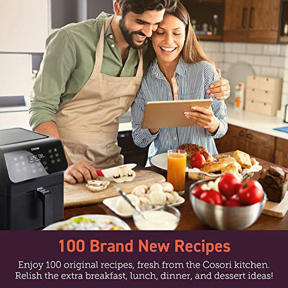 COSORI 12-in-1 Air Fryer with Cookbook(100 Recipes) XL 5.8QT 1700-Watt Air Fryer Oven (Black)-New, 12.65 in