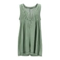 thumbnail image 5 of Aueoeo Denim Romper For Women Summer Casual V Neck Tie Front Sleeveless Jean Jumpsuits Short Overalls with Pockets Army Green L, 5 of 6