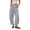 62# Gray, variant on Womens Wide Leg Barrel Pants Casual Elastic Waist Linen Cropped Harem Pants Trouser with Pockets,Navy,S