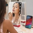 thumbnail image 2 of Mirror Makeup Mirror with Lights and Bluetooth Speaker,Reflect Beauty LED Wireless Swivel Smart Home Audio Mirror with Tray-White, 2 of 7