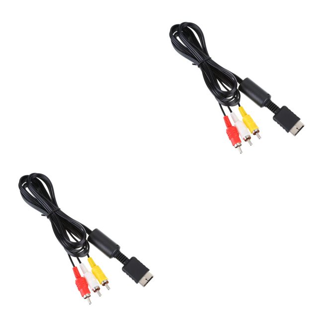 Sidaley 1.8M AV to RCA Audio Cable Triple Thick Controllers Wire Composite Line Copper PS2 Easy Ultra Leads Installment for TV Negro 1.8 M 2piezas