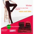 thumbnail image 2 of Leggings con Forro Cálido De Invierno para Mujer - Pantalones Térmicos De Medias De Terciopelo GruesoCaféS(40-75KG), 2 of 5