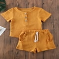 thumbnail image 3 of Unisex Baby Solid Color  Neck Short Sleeve Tee Shorts Set, 3 of 6