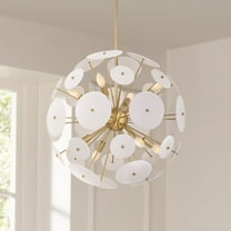 Possini Euro Design Possini Euro Shelly 23 1/2"W Gold and White Ceramic 8-Light Pendant