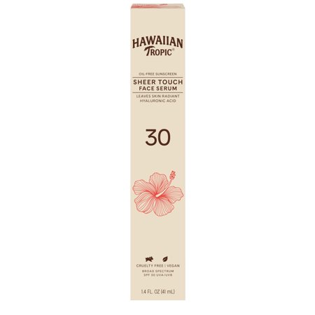 Hawaiian Tropic Sheer Touch Face Sunscreen Serum 1.4 Oz  SPF 30  Oil Free Sunblock