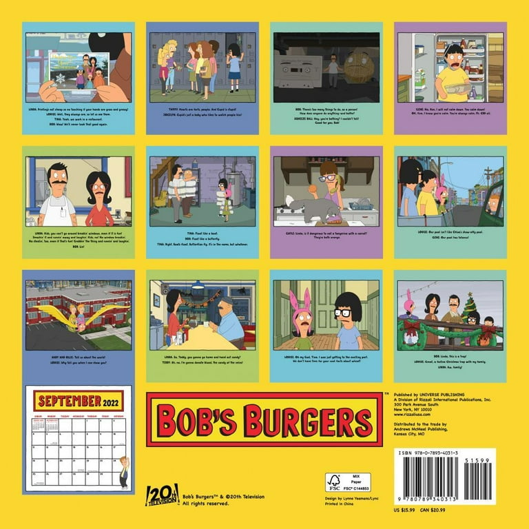 bob-s-burgers-2022-wall-calendar-calendar-walmart-com