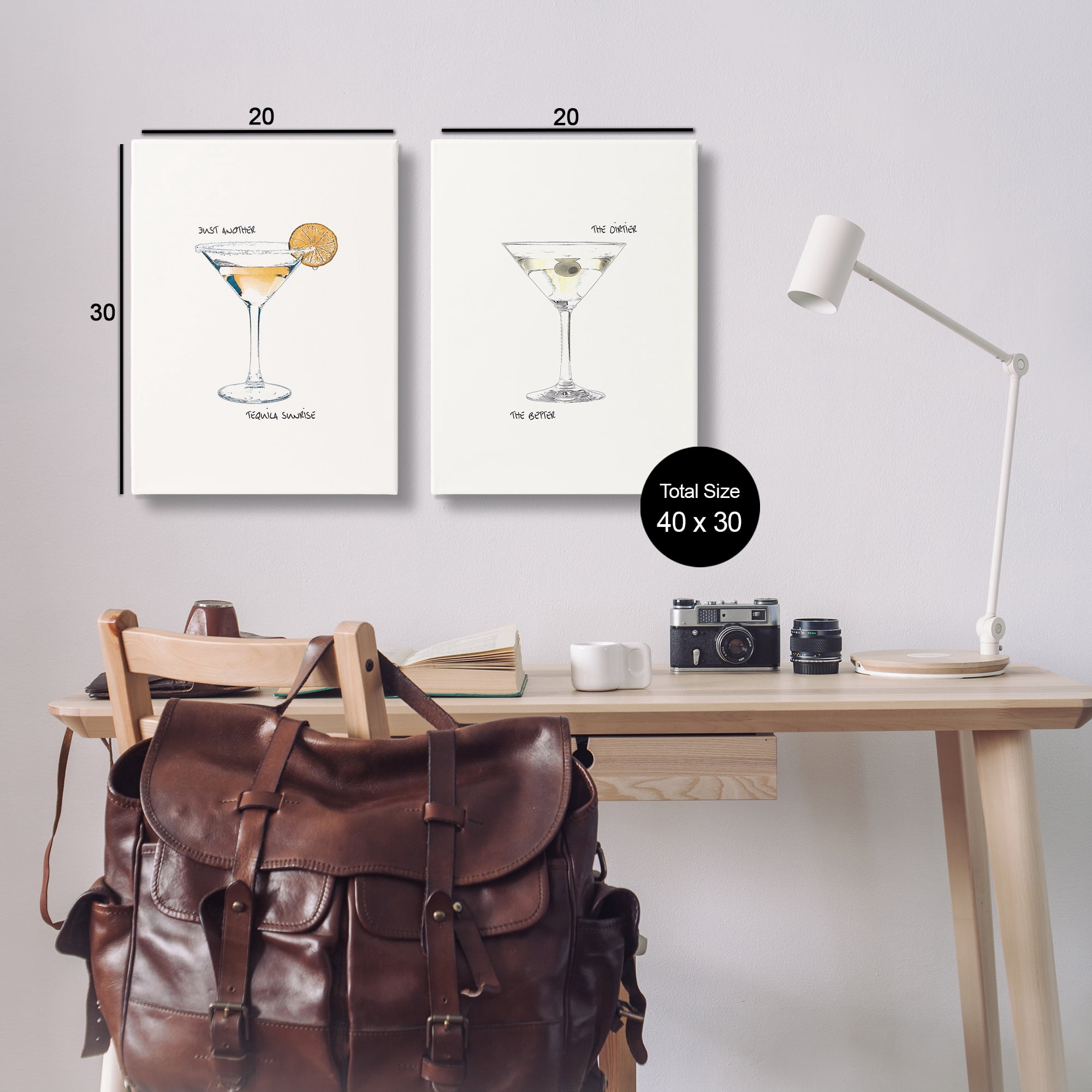 Stupell Industries Tequila Cocktails & Phrases Food & Beverage Painting Wrapped Canvas Art Print Wall Art, 20 x 30, Set of 2