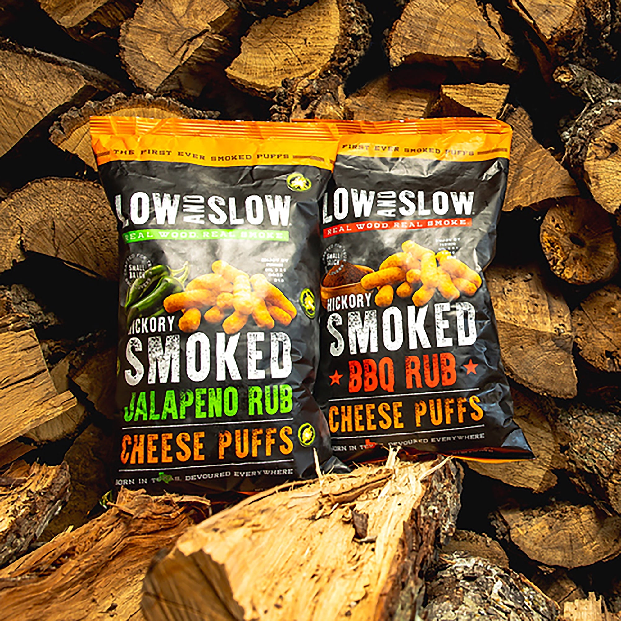 (6 pack) Low and Slow, Hickory Smoked, Jalapeno Cheese Puffs, 6 oz