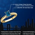 thumbnail image 2 of Gem Stone King 10K Yellow Gold London Blue Topaz Engagement Ring for Women | 0.66 Cttw | Emerald Cut 6X4MM | Gemstone November Birthstone | Size 9, 2 of 6