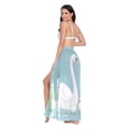 thumbnail image 3 of FORMRS Womens Long Sarong Beach Wrap Semi-Sheer Bikini Skirt Bathing Swimsuit Cover Up, White Cartoon Swan, 3 of 7