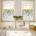 thumbnail image 2 of Spring Summer Curtain Valance and Tier Curtain Set 3PCS Rod Pocket Pastoral Plants Eucalyptus Leaves Lemon Flowers Green Valances for Windows Kitchen Cafe Valance Curtains 36 Inch Length Tier Valance, 2 of 6
