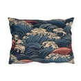 thumbnail image 2 of Outdoor Pillow In Japanese Wave Pattern, 2 of 4