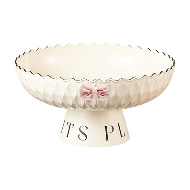 DOLITY Fruit Bowl Decorative for Kitchen Counter for Dining Table Dessert Farmhouse Creamy White