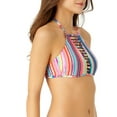 thumbnail image 2 of No Boundaries Juniors' Strappy Printed High-Neck Swim Top, 2 of 6