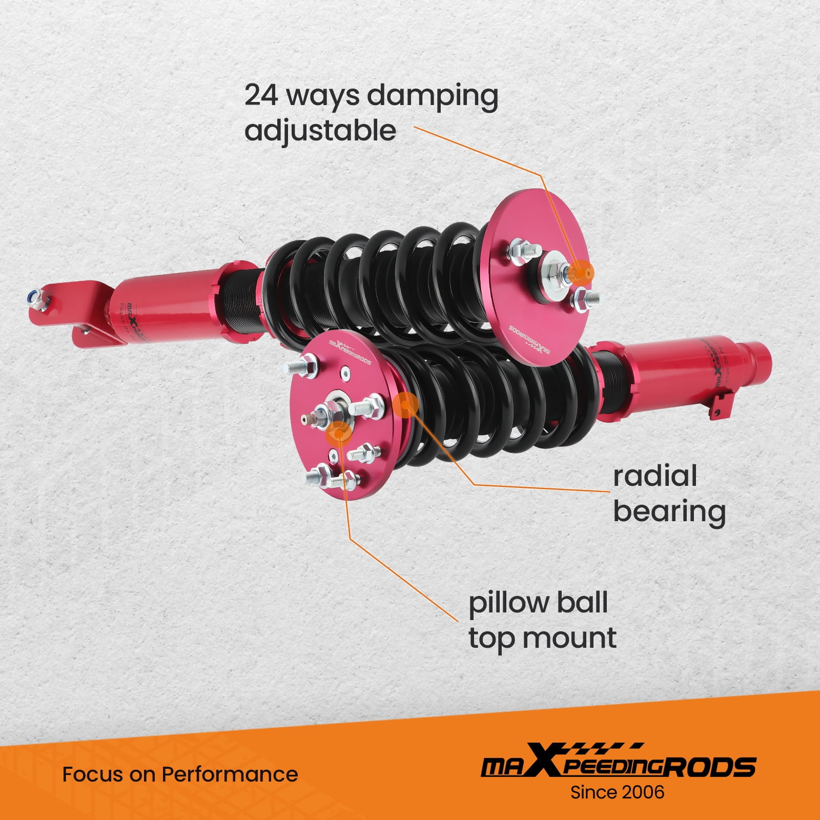 Maxpeedingrods 24 Level Damping Coilovers Suspension Kit For Acura TL 2009-2014 Front + Rear