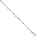 thumbnail image 2 of Sterling Silver Polished Engraveable Children's Id Heart Link Bracelet Made In India qid173-6, 2 of 5