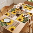 thumbnail image 5 of Sunflower Placemats Set of 6, Rustic Farmhouse Wooden Floral Plant Spring Summer Non-Slip Place Mats Washable Table Mats for Kitchen Dining Table Decorations Indoor/Outdoor, 5 of 9