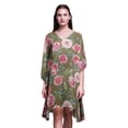 thumbnail image 1 of Bimba Robe Midi de Plage à Fleurs Kaftan Bikini par-Dessus pour Femmes Courte Caftan-S-L Vert Poussiéreux, 1 of 5
