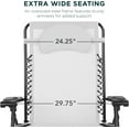thumbnail image 3 of ZYPPP Oversized Zero Gravity Chair, Folding Outdoor Patio Lounge Recliner w/Cup Holder Accessory Tray, Pillow - Snow/Black, 3 of 8