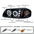thumbnail image 3 of Spec-D Tuning Black Smoke LED Dual Halo Projector Headlights Compatible with 2000-2005 Chevy Impala, Left + Right Pair Headlamps Assembly, 3 of 5