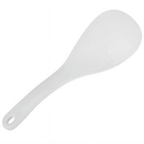 Kitchen Dotted White Plastic Flat Rice Scoop Paddle Meal Spoon,1 x Rice Spoon,White