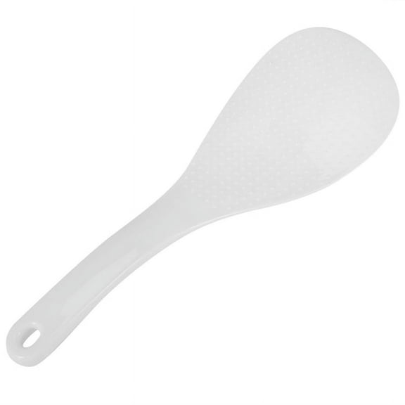 Kitchen Dotted White Plastic Flat Rice Scoop Paddle Meal Spoon,1 x Rice Spoon,White
