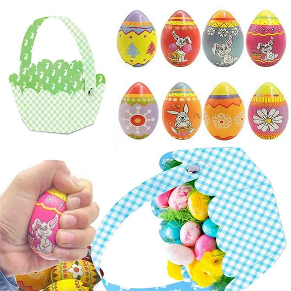 Tyidzon Small Easter Baskets 4Pc Easter Decorations Basket Storage Basket for Easter Egg, Easter Baskets, Egg Hunts, Spring Birthday Gift