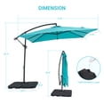 thumbnail image 3 of CHYVARY 8.2 x 8.2ft Outdoor Patio Offset Hanging Cantilever Umbrella W/Base for Deck, Poolside and Garden,Lake Blue, 3 of 7