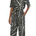 thumbnail image 5 of DKNY Women's Elastic Waistband Capri & Short Sleeve Pajama Set (Black Tie Dye, XL), 5 of 5
