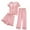 Pink, variant on qILAKOG Womens 3 Piece Lounge Set Soft Pajama Sets Short Sleeve Tops With Breast Pad and Shorts and Pants with Pockets Blue XXXL