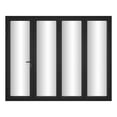thumbnail image 6 of KaMic 120" x 96" 4 Panels Alumnium Folding Door In Black, One Door Right Swing Out Three Door Folded From Left To Right, 6 of 20