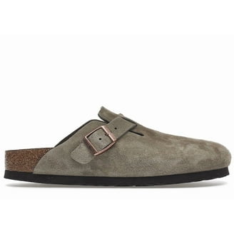 Birkenstock Unisex Boston Soft Footbed Suede Taupe Shoes, from