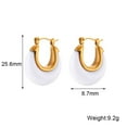 thumbnail image 2 of HIJONES Women's C Shaped Stainless Steel Acrylic Resin Hoop Earrings Huggie Statement Ear Studs Style 3, 2 of 6