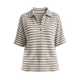 thumbnail image 5 of Ankola Womens Striped Knit Polo Shirts Short Sleeve Collared Shirt Casual Summer Pullover Sweater Tee Tops, 5 of 5