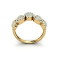 thumbnail image 3 of Genuine 0.75ctw Round Cut Diamond Prong Fancy Cluster Wave Anniversary Band Bridal Ring Solid 18K Gold F VS1, 3 of 3