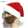 thumbnail image 4 of BomHCS divertido regalo sombrero de Papá Noel con barba grande 100% hecho a mano gorro de Navidad gorro de fiesta máscara, 4 of 4