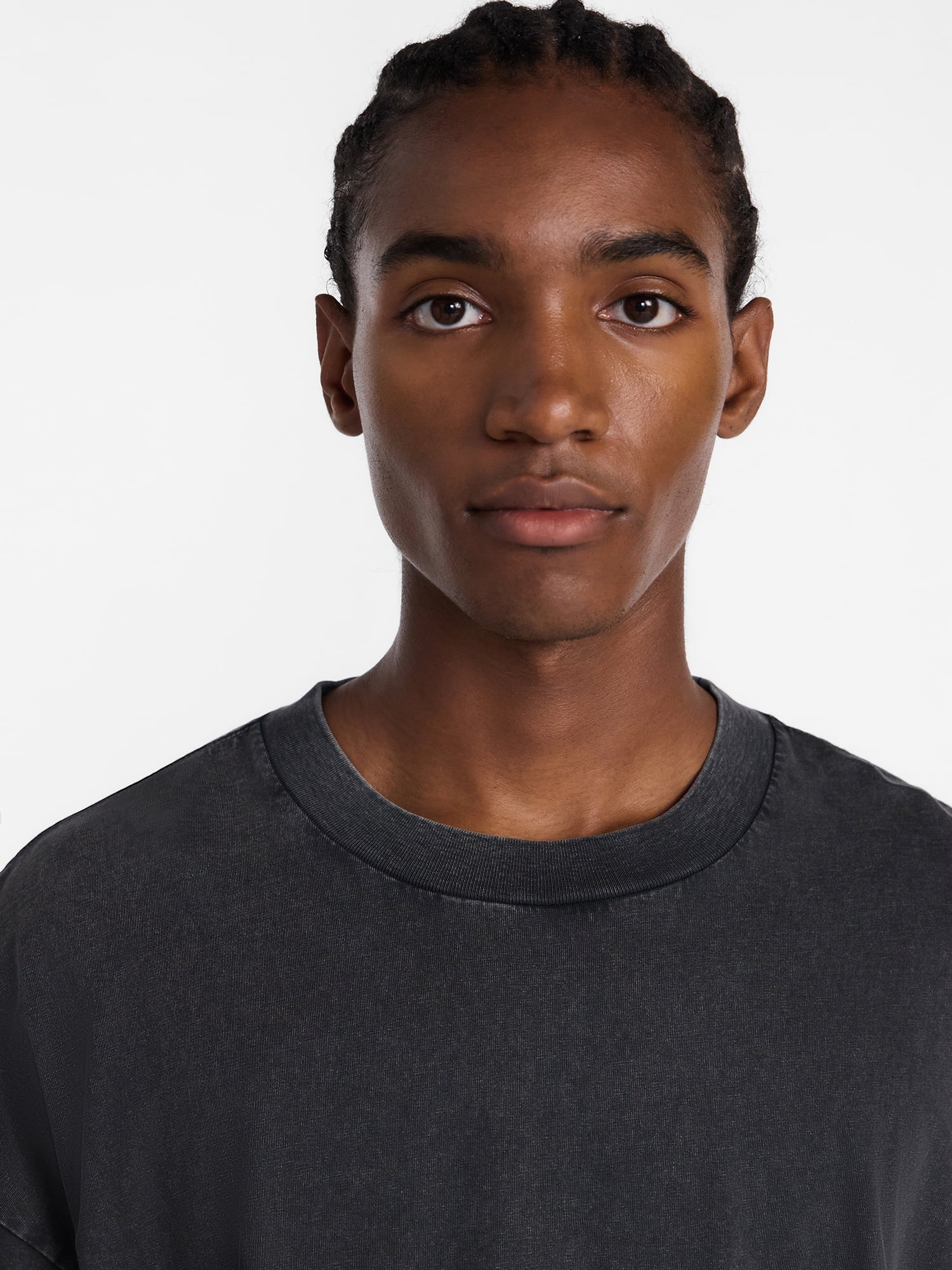 No Boundaries Men's Oversized Boxy Tee Shirt with Short Sleeves, XS-4XLT