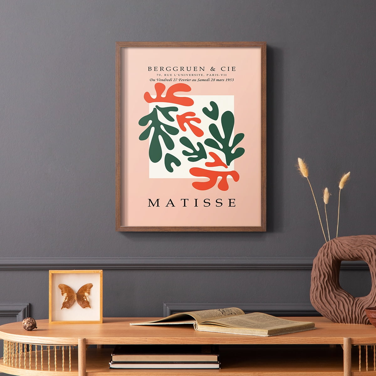 Matisse CDLXIX in Brown Solid Wood Framed Print No Nail Hanging