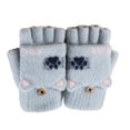 thumbnail image 1 of Guantes convertibles con dibujos animados y parte superior abatible para niños pequeños, guantes de lana de invierno sin dedos con funda para manoplas para niñas y niños 818, 1 of 5