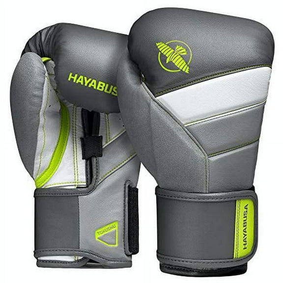 Hayabusa T3 Boxing Gloves for Men and Women - Charcoal/Lime, 16 oz