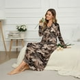 thumbnail image 2 of POLERO Long Sleeve Nightgowns for Women Button Down Sleepwear Hunting Camo Print Night Gown Plus Size House Dress Winter Loungewear Pajama Party, X Large, 2 of 7