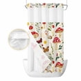 thumbnail image 2 of Red Mushroom No Hook Shower Curtain Waterproof, Bathroom Curtains with Snap in Liners and See Through Top Window, Spring Floral Summer Botanical Hotel Style Bathtub Curtains Shower 36"Wx78"L, 2 of 8