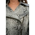 thumbnail image 6 of Charles Pearson Women's Gray Snakeskin Python Genuine Leather Biker  Moto Jacket (Regular Fit), 6 of 12
