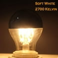 thumbnail image 4 of Half Chrome Light Bulb Dimmable 6W (Equivalent 60 Watt) LED Edison Bulb A60 Half Silve Dipped LED Bulb Globe Shape 2700K Warm White Decorative Mirror Light Bulb CRI 90+ E26 Base Pack of 5, 4 of 8