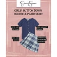 thumbnail image 2 of Jessica Simpson Girls' Skirt Set - 2 Piece Short Sleeve Button Down Blouse and Plaid Skirt (4-12), 2 of 7