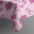 thumbnail image 5 of Pink Breast Cancer and Pioneer Flower Square Tablecloth,Waterproof Square Table Cover,Wipeable Spillproof Washable Table Cover for Home Kitchen Party Decor 52"x52"(132x132cm), 5 of 6